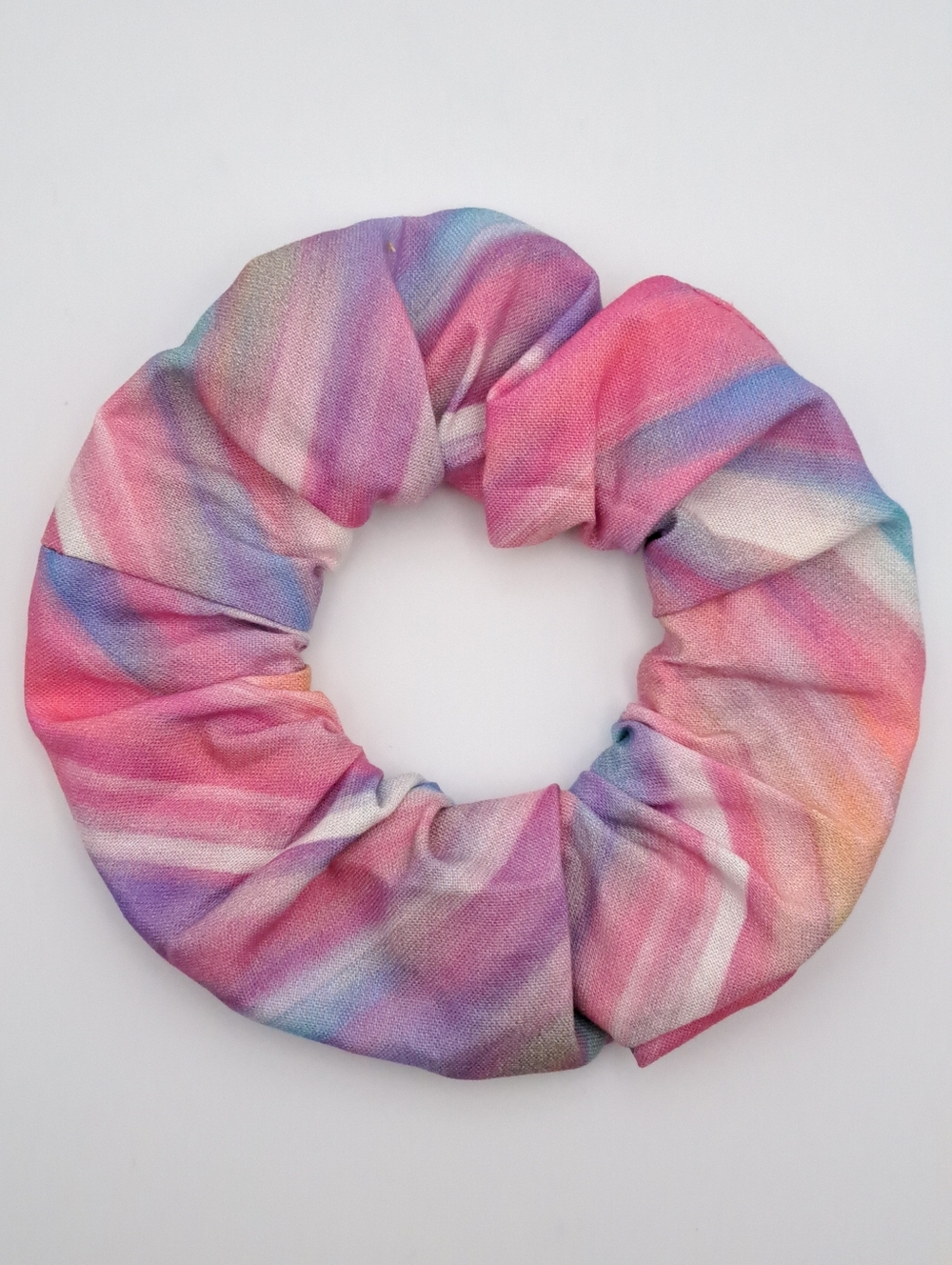 Soft Pink & Purple Scrunchie Hair Tie Elastic Band Cotton Women Accessory